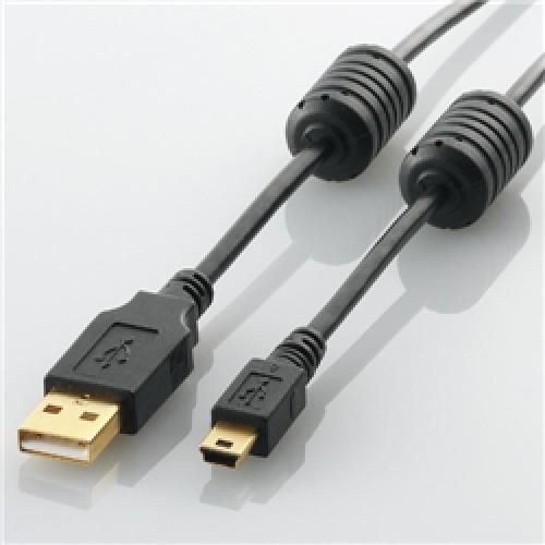 ELECOM U2C-MF15BK USB2.0�����֥�/�ե��饤�ȥ����� A-miniB������/1.5m(�֥�å�)
