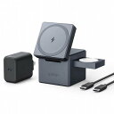 【法人様宛限定】ANKER Y1811JA1 Anker 3-in-1 Cube with MagSafe (グレー)