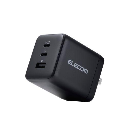 ELECOM MPA-AC104100BK ノートPC用ACアダプター/USB充電器/USB PD/100W/USB-C×2/USB-A×1/スイングプラグ/ブラック