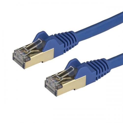 StarTech.com 6ASPAT150CMBL カテゴリー6aLANケーブル1.5mブルーツメ折れ防止RJ45コネクタ10ギガビット対応CAT6aケーブル