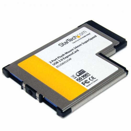 StarTech.com ECUSB3S254F 2ポートSuperSpeedUSB3.0増設用ExpressCard/54アダプタカード(UASP対応)ExpressCard(54mm)2xUSB3.0Aメスインターフェースカード