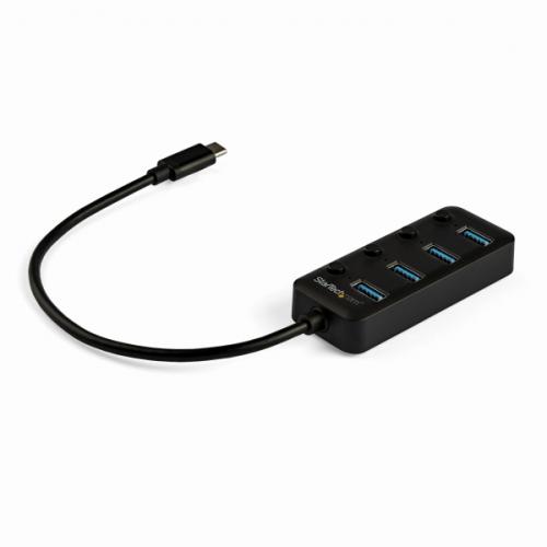 樂天商城 - StarTech.com HB30C4AIB USB-CハブUSB-Aポートを4口搭載各ポートごとにオン/オフ・スイッチ付きバスパワー対応USBType-Cハブ
