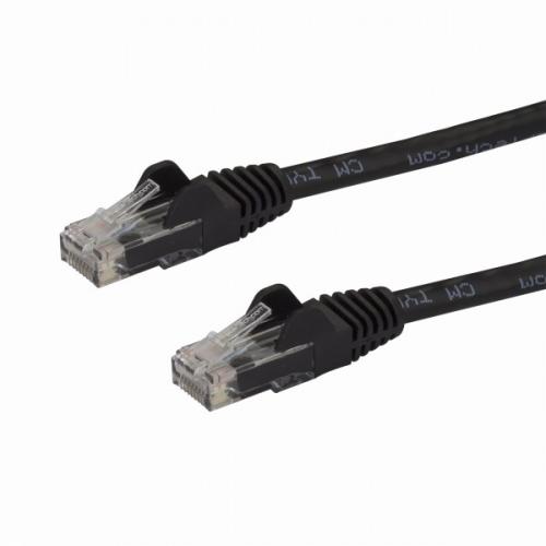 StarTech.com N6PATC15MBK 15mカテゴリー6LANケーブルブラックRJ45モールディングコネクタ(ツメ折れ防止カバー付き)ギガビットイーサネット対応Cat6UTPケーブル