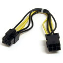 StarTech.com PCIEPOWEXT 20cm6ピンPCIExpress電源延長ケーブル1x6ピンメス-1x6ピンオス