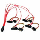 StarTech.com SAS808782P50 50cm内部MiniSASケーブルSFF8087(36ピン/オス)-4xSFF8482(29ピン/メス)+4xSATA電源(15ピン/オス)