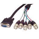 StarTech.com VGABNC5 1.8mVGAアナログRGB(HD15/ミニD-Sub15ピン)-5xBNC同軸(RGBHV)変換ケーブルオス/オス