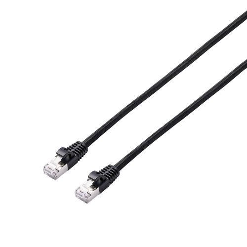 Lan （~5 m） - ELECOM LD-TWSM/BK10 LANケーブル/CAT7/メッシュ/1.0m/ブラック