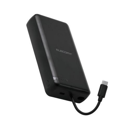 ELECOM DE-C64-20000BK ��Х���Хåƥ꡼/������।��������/20000mAh/USB PD/20W/USB-C/USB-C�����֥����/�֥�å�
