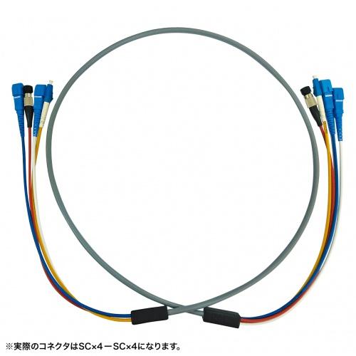 樂天商城 - サンワサプライ HKB-OM3SCSCWPRB-50 防水ロバスト光ファイバケーブル（マルチ50μmOM3、4芯、両端SC×4、50m）