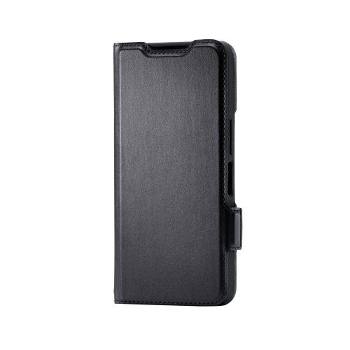 Rakuten - ELECOM PM-S251PLFY3BK AQUOS wish5/ソフトレザーケース/磁石付/耐衝撃/ステッチ/カード収納充実/ブラック