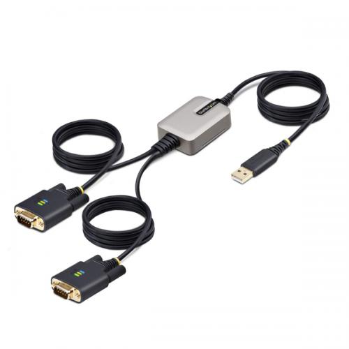 StarTech.com 2P6FFC-USB-SERIAL USB - RS232Cシリアル変換ケーブル/ストレート/USB 2.0/4m/2ポート/ESD/シリアルコンバーター