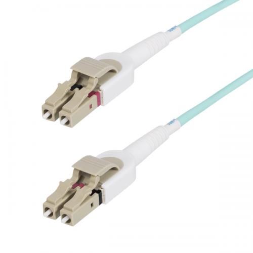 Cable - StarTech.com 450FBLCLC5SW 光ファイバーケーブル/OM4マルチモード/5m/LC-LC/工具なし極性変換/50/125/2芯/100G/パッチコード