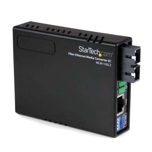 StarTech.com MCM110SC2 光メディアコンバーター/イーサネット-光ファイバー/100BASE-FX/10/100M/マルチモードSC/最大2km