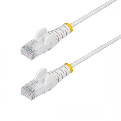 樂天商城 - StarTech.com N6PAT150CMWHS CAT6 LANケーブル/スリム/1.5m/ホワイト/PoE/スナッグレス/より線/カテゴリ6 イーサネットケーブル