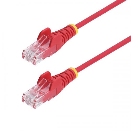 StarTech.com N6PAT250CMRDS CAT6 LANケーブル/スリム/2.5m/レッド/PoE/スナッグレス/より線/カテゴリ6 イーサネットケーブル