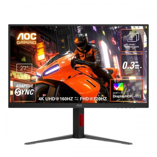 AOC U27G4/11 ゲーミング液晶ディスプレイ 27型/3840×2160/HDMI、DisplayPort/ブラック/スピーカー：なし/160/320Hz
