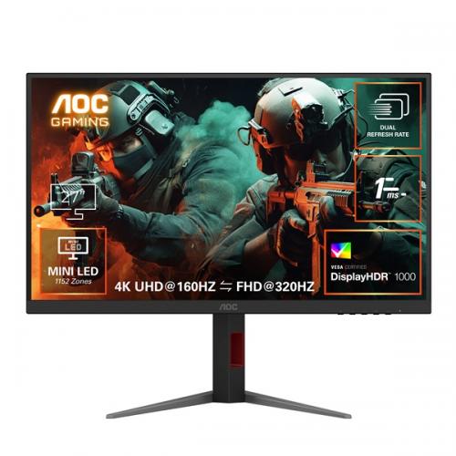 AOC U27G4XM/11 ゲーミング液晶ディスプレイ 27型/3840×2160/HDMI、DisplayPort/ブラック/スピーカー：なし/160/320Hz