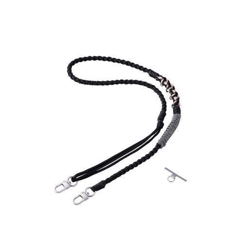ELECOM P-STSDH1KNBK スマホショルダーストラップ/ストラップホールシート付属/編み物/ブラック