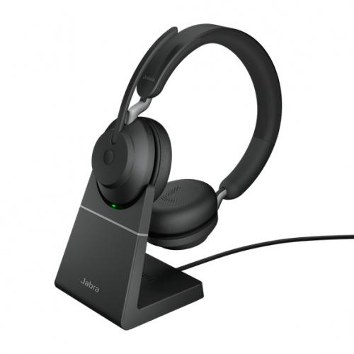 GNオーディオ 26599-999-889 Jabra 無線ヘッドセット USB-C 両耳 MS認定 充電スタンド付「Jabra Evolve2 65 MS Stereo USB-C Stand Black」