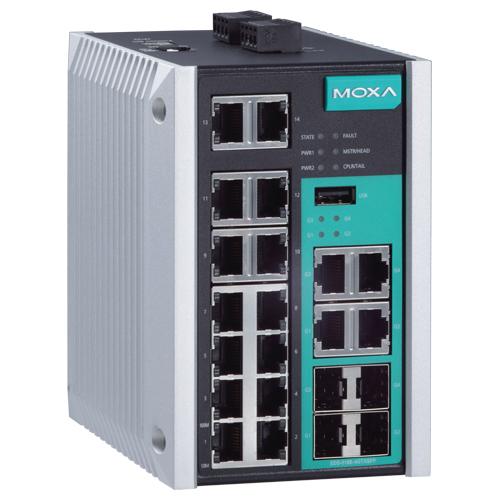 MOXA EDS-518E-4GTXSFP-T 14＋4Gポート ギガビットマネージドイーサネットスイッチ (ワイド温度モデル)