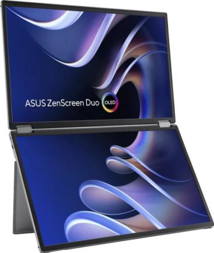 【法人様宛限定】ASUS MQ149CD 14型折りたたみ式ポータブルモニター/1920×1200/USB-C ×2 (DP Alt Mode)、Mini HDMI ×1/シルバー/スピーカー：なし