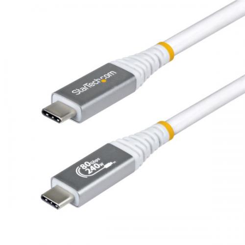 StarTech.com CC1M80GUSB4CABLEW USB4ケーブル/1m/80Gbps/240W PD/8K 120Hz/高速充電 データ転送/USB Type-C