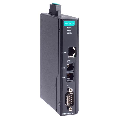MOXA MGate MB3170-M-SC-G2-T 1ポート アドバンスド Modbusゲートウェイ IEC62443-4-2準拠 RJ45×1 マルチモードSC×1 DB9 (ワイド温度モデル)