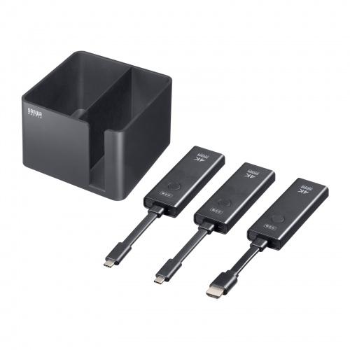 Rakuten - サンワサプライ VGA-EXWHD12CSET 4K対応ワイヤレスHDMIエクステンダー（Type-C送信機2台・収納BOXセット）