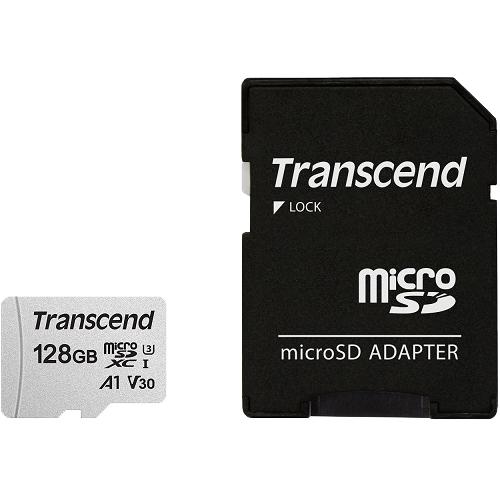 Transcend TS128GUSD300S-A microSDXCカード Class10 UHS-I U3 V30 A1 128GB (SDカード変換アダプタ付き)
