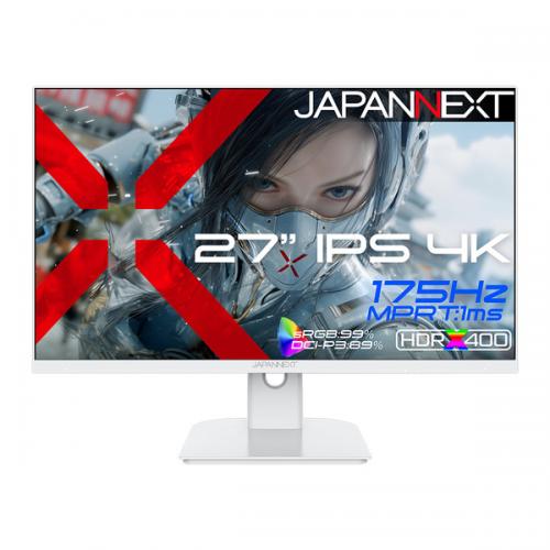 JAPANNEXT JN-IPS27G175U-W ゲーミング液晶ディスプレイ 27型/3840×2160/HDMI×2、DP×2/ホワイト/スピーカー有/2年保証