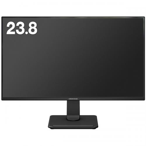 グリーンハウス GH-LCW24U-BK 23.8型ワイド液晶ディスプレイ/1920×1080/HDMI、USB Type-C/ブラック/スピーカー/5年保証フル保証/ADSパネル採用