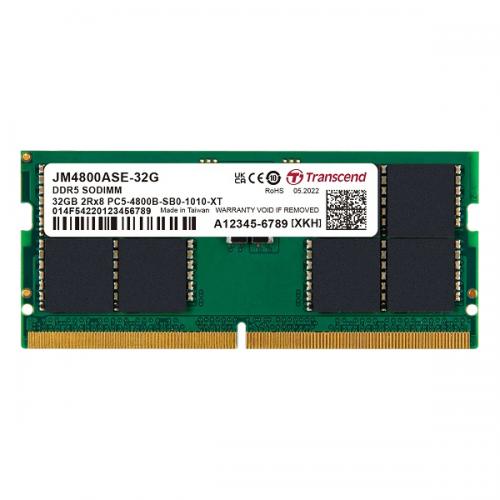 Transcend JM4800ASE-32G 32GB JM DDR5 4800 SO-DIMM 2Rx8 2Gx8 CL40 1.1V