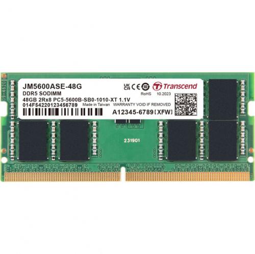 Transcend JM5600ASE-48G PC5-44800 (DDR5-5600) 対応 262ピン CL46 1.1V DDR5 SO-DIMM 48GB