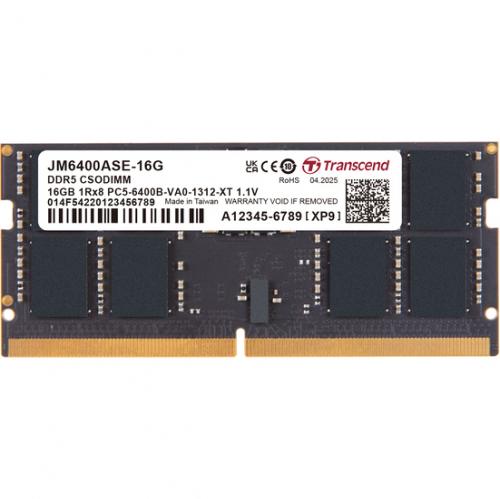 Transcend JM6400ASE-16G PC5-51200 (DDR5-6400) 対応 262ピン CL52 1.1V DDR5 CSODIMM 16GB