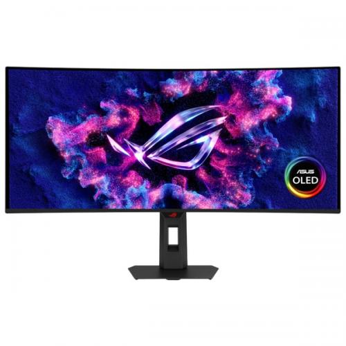 ASUS XG34WCDMS 34型湾曲型OLEDゲーミングモニター/3440×1440/USB-C×1、DisplayPort 1.4 DSC×1、HDMI (v2.1)×2、USB 3.2 Gen 1 Type-A×3/ブラック/スピーカー：なし