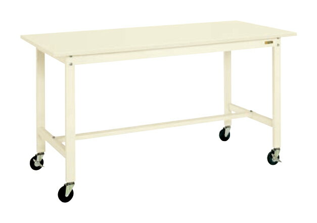●外寸：W1800×D750×H900mm●カラー：アイボリー●均等耐荷重：200kg●質量：53kg●天板サイズ：1800×750×21mm●天板種類：スチール天板●天板カラー：ホワイト●キャスター：100φゴム車　ストッパー付2個　ストッパー無し2個●立ち作業用　●移動式