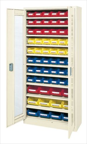 【法人様宛限定】サカエ SCR-18CDI コンテナラックケース（パーツボックス・扉付）