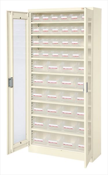 【法人様宛限定】サカエ SCR-18TDI コンテナラックケース（パーツボックス・扉付）