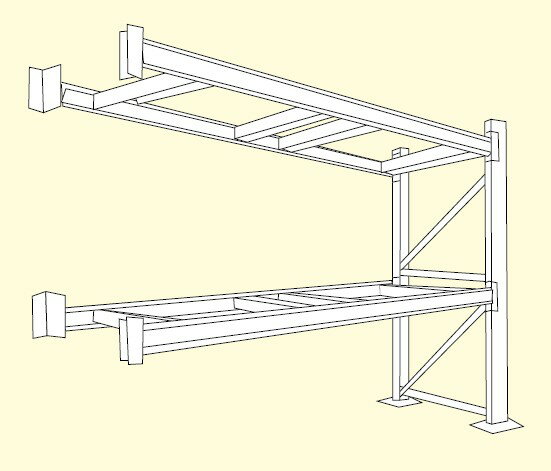 【法人様宛限定】サカエ HW1-7332 パレットラック（1000kg／段・ビーム2段・H3000mm）