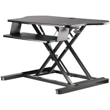 StarTech ARMSTSCORNR 昇降コーナーデスク/キーボードトレイ付きL字型スタンディングデスク/大型作業面(908x530mm)/PCデスクコンバーター/デュアルモニタ対応