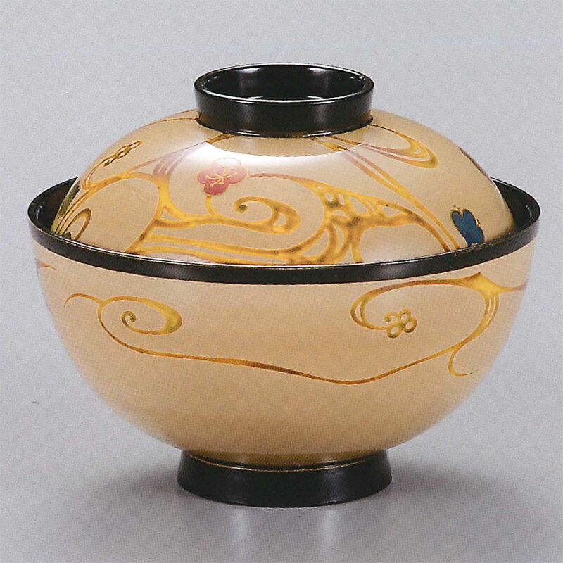 【お取り寄せ】　光琳波　吸物椀　5客組　木箱入り　　[手描蒔絵・越前漆器・漆塗・KORINDO・光琳堂]