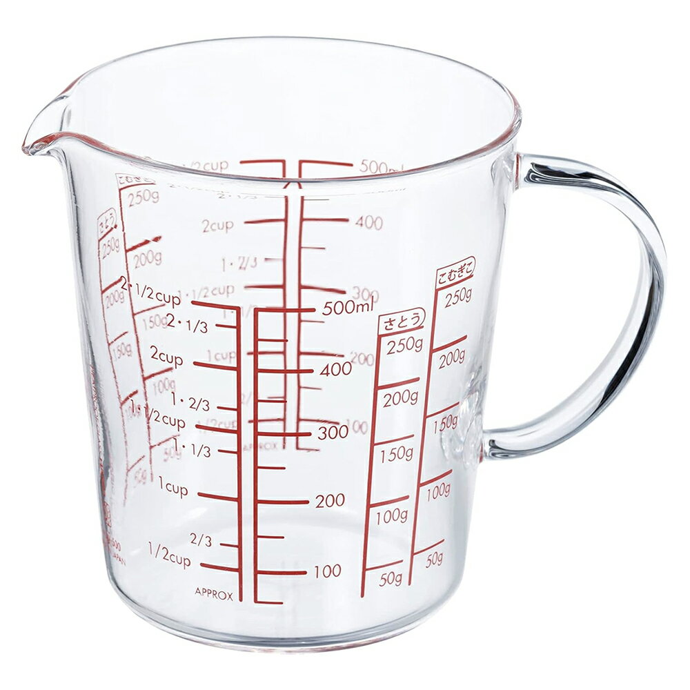 HARIO　ハリオ　耐熱ガラス手付メジャーカップ　500ml　日本製