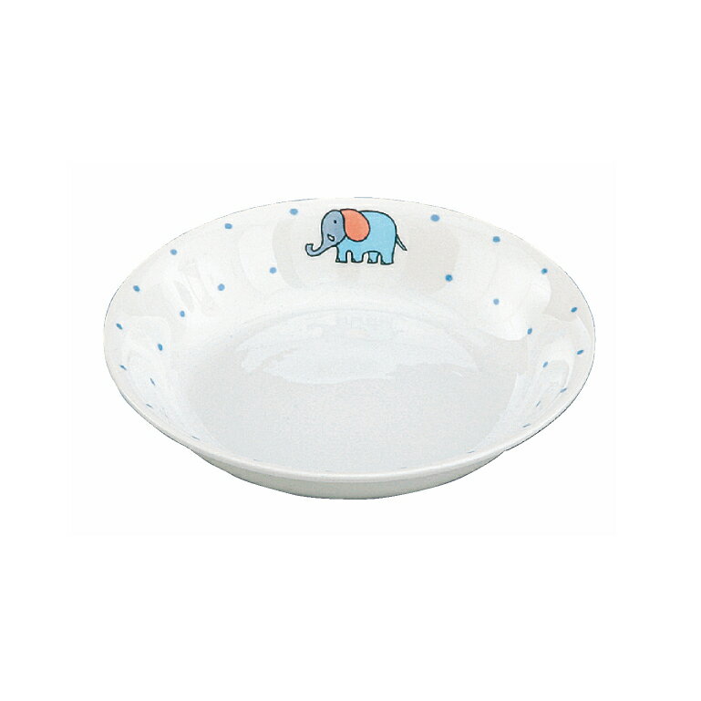 樂天商城 - ★お子様・幼児用食器　日本製　高強度磁器　ぞうさん　6インチスープ皿　Φ16.9cm　[平皿・プレート・深皿・丸皿]　　[10個以上でご注文ください。]