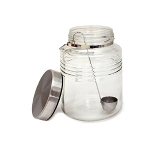 日本製 アデリア メタルキャップコンテナ　3リットル　「蓋・レードル付き」 ガラス製 保存容器 梅酒 漬け物 ガラス瓶