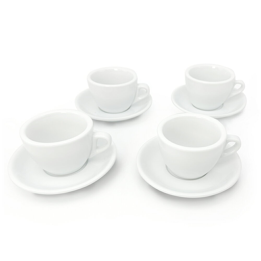 【4個組】イタリア製　ヌォーバポイント「アマルフィ」 業務用カプチーノカップ＆ソーサー4客セット［ ..