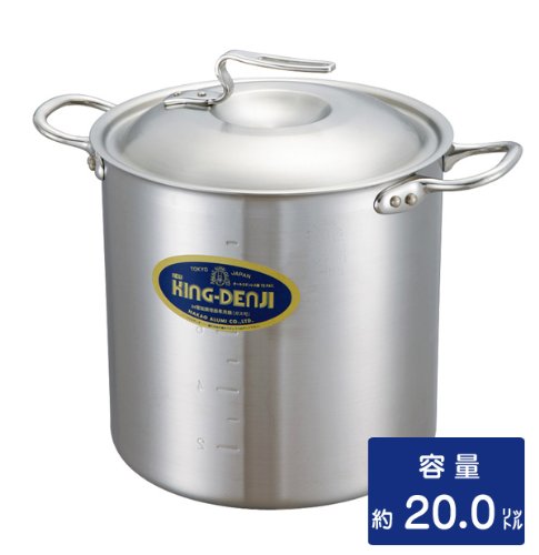 Ih/Gas Compatible - ニューキングデンジ　寸胴鍋　30cm　20リットル　　業務用ステンレス鍋　メジャー付
