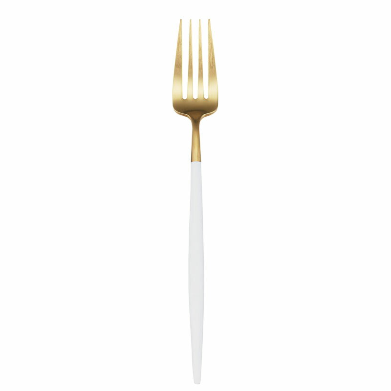 クチポールGOA ホワイト&ゴールド デザートフォーク 18.5cm