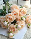 造花 インテリア インテリアフラワー 誕生日 プレゼント 結婚式 オーナメント グリア 花束 おしゃれ 人工偽のウエスタンローズフラワー牡丹ブライダルブーケ結婚...