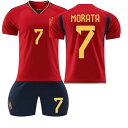 サッカーウェア 2223スペインホームのレッド9番ガヴィ7モラタ10ペデリー17ファティW杯サッカーウェアセット