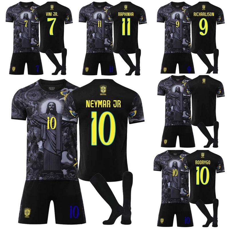 2526 ブラジル スペシャルエディション サッカーユニフォーム7番ヴィニシウス、9番リチャーリソン、10番ネイマール大人用、子供用半袖
